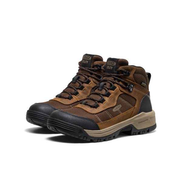 Women's Skokie Waterproof Work Boot (Soft Toe)  |  Bison/Black