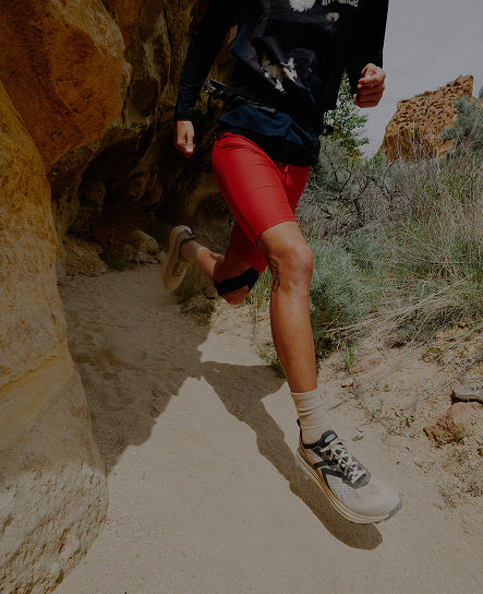 Men's Seek Trail Running Shoe  |  Black/Sunset Sand